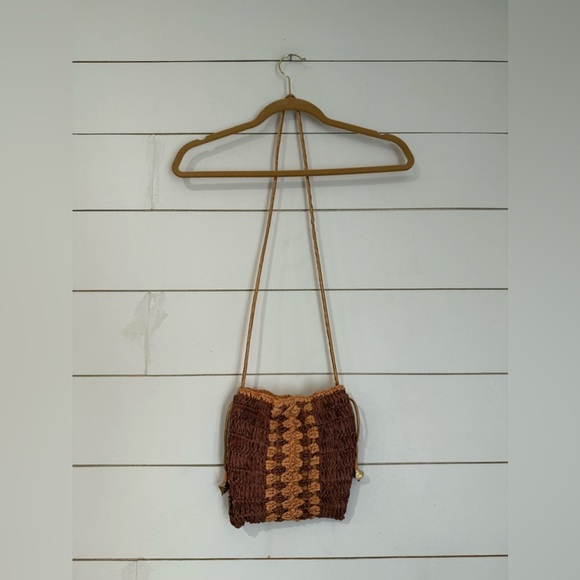NWOT FREE PEOPLE Heatwave Mini Crossbody Woven Raffia Straw Drawstring Bohemian - Picture 15 of 16